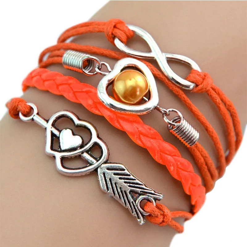 Браслет многослойный из искусственной кожи M534 TT @ 88|heart bracelet|bracelet fashionfashion bracelet |