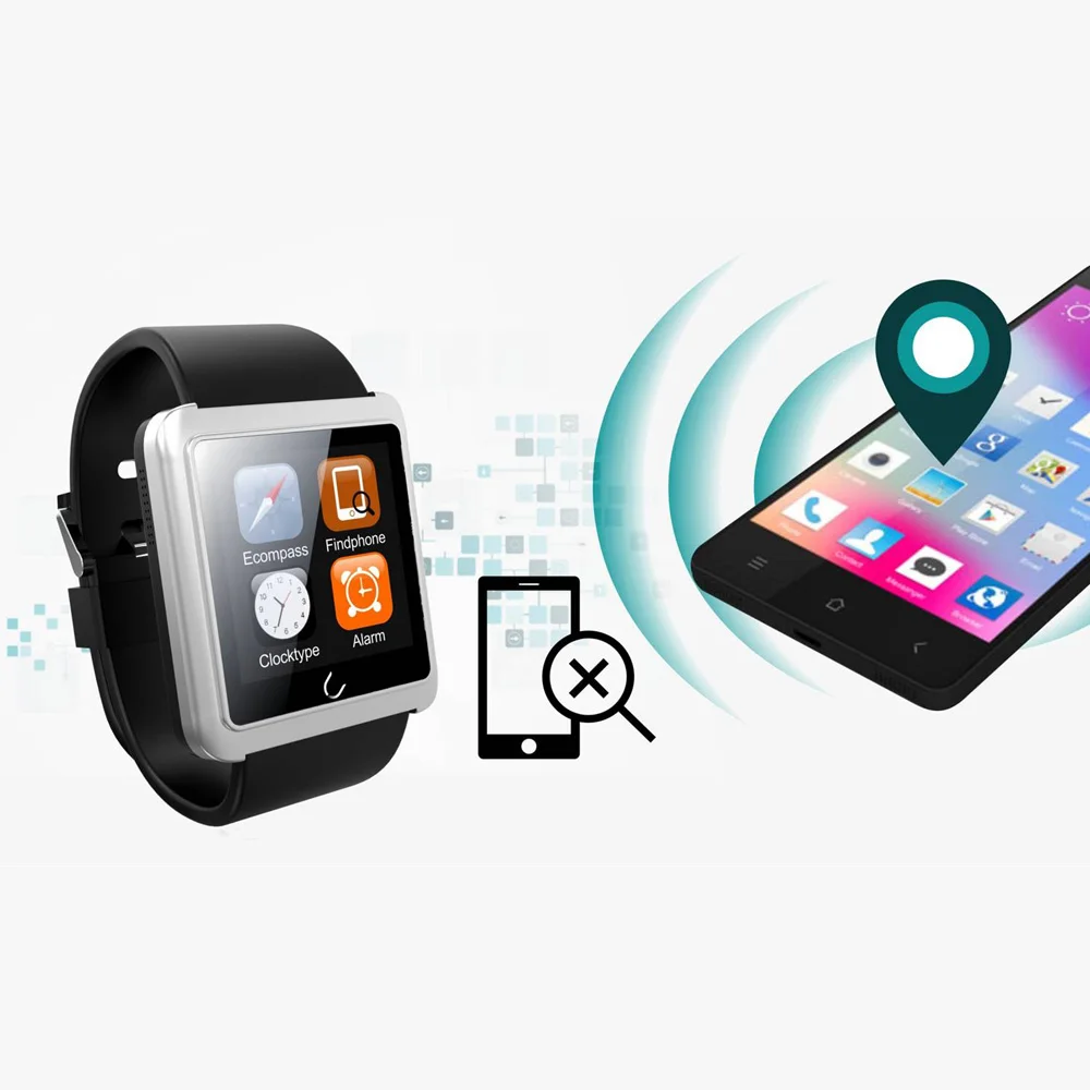 Поддержка смарт часы для IOS водонепроницаемый чехол iPhone 6 5 5S 4 4S Samsung S5 S4 Note HTC Android