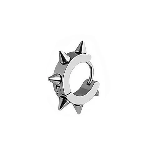 steel color 2 Модные Заклепки Спайк серьги для мужчин черный нержавеющая сталь клип серьги без пирсинга отверстие панк женские ювелирные изделия - Окраска металла: steel color 2