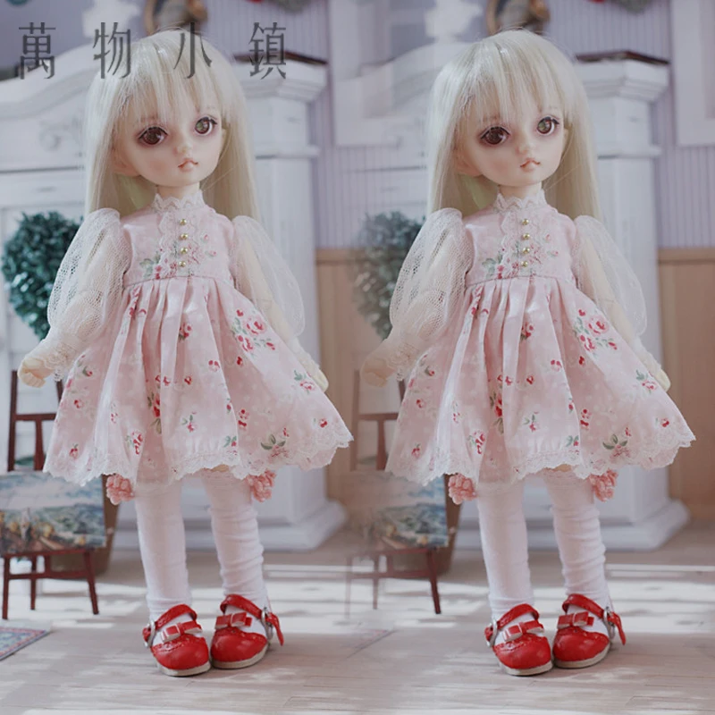 Новинка кружевное платье с цветочным принтом в розовом лесу Одежда для кукол BJD SD
