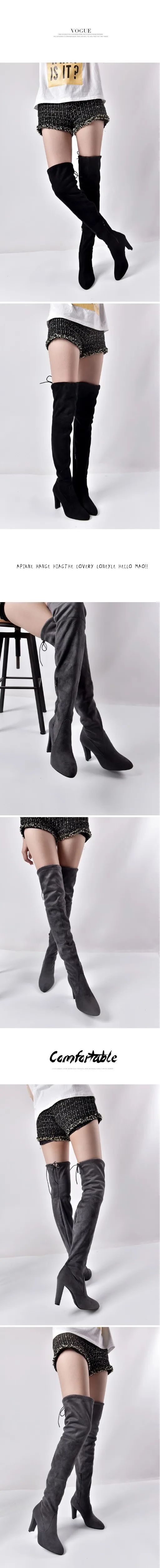 Size34-43; коллекция года; женские сапоги; черные ботфорты; пикантные женские сапоги до бедра; сезон осень-зима; Zapatos De Mujer; W075