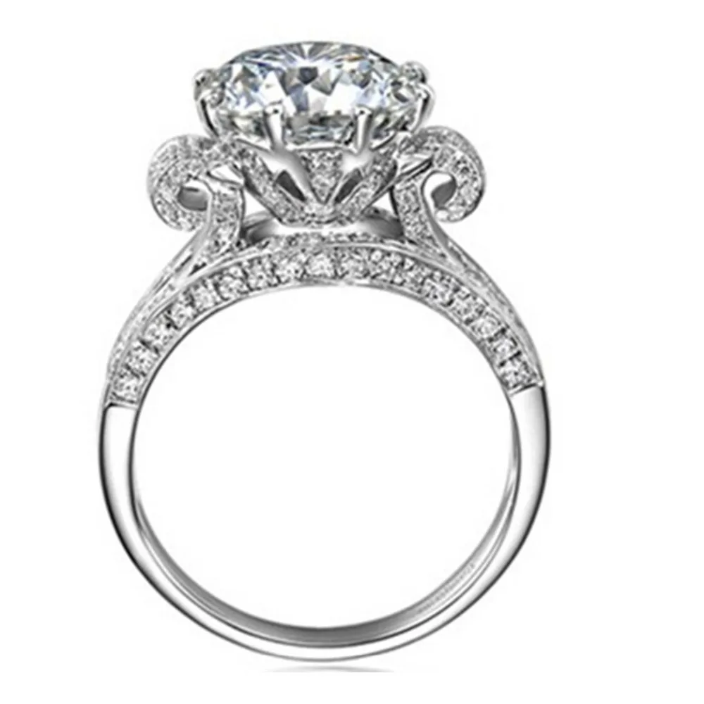 Потрясающее роскошное обручальное кольцо 5 карат для женщин искусственный алмаз