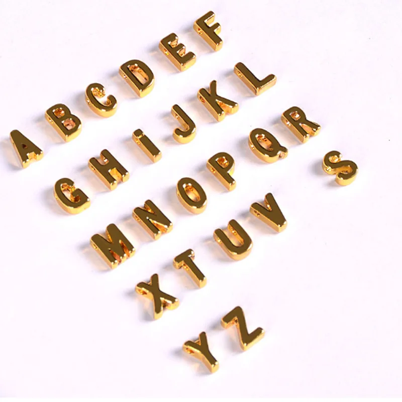 Позолоченные Подвески в виде букв 26 алфавитов 20 шт. подвески для браслетов