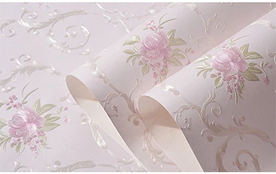 Light Purple Самоклеющиеся обои пасторальные цветы 3D стерео Цветочные настенные Стикеры для гостиной спальни Свадебный дом ПВХ водонепроницаемый 3D Декор - Цвет: Light Purple
