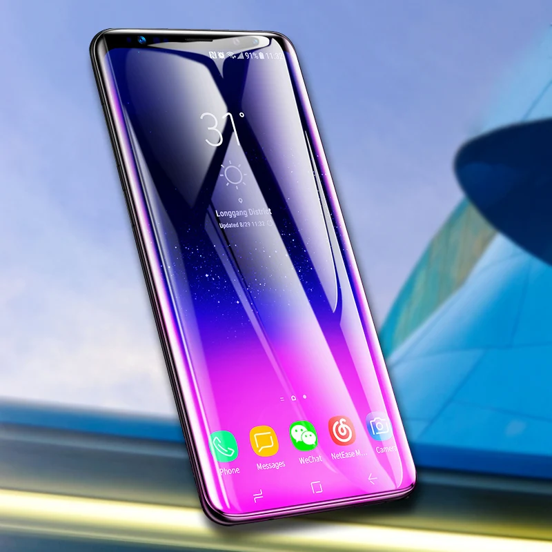 Полное покрытие пленки для samsung S9 S8 плюс HD прозрачно закаленное Стекло Примечание