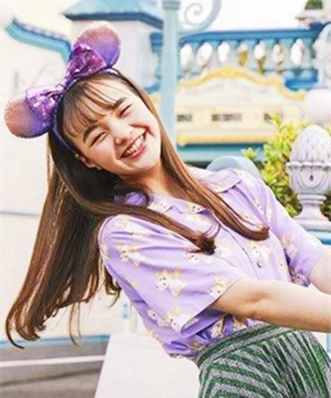 Новый костюм с блестками Минни Микки фиолетовые уши повязка на голову для