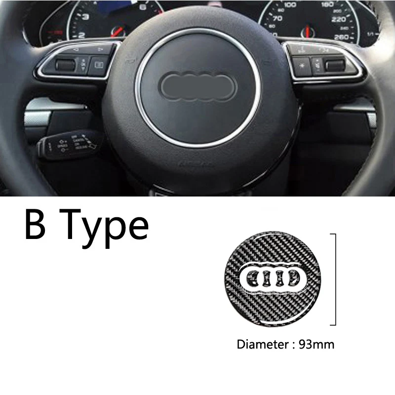 B Type Для Audi A1 A3 A5 A4 A6 A7 A8 S3 S4 S5 S6 S7 Q3 Q5 Q7 TT углеродное волокно руль эмблема 3D автомобиля наклейки Средства для укладки волос - Название цвета: B Type