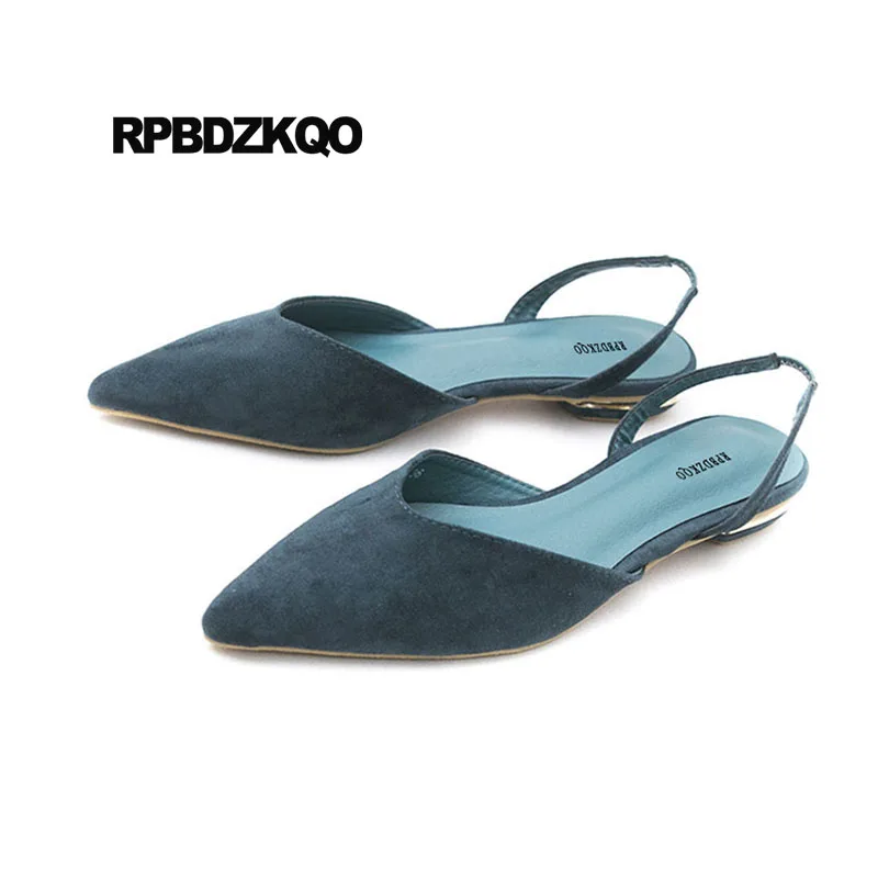 Дешевая обувь фарфора плоские Slingback зеленый конфеты павлин дам женщин свадьба сандалии Остроконечные дизайнер красивая замша европейская Мода последние весенняя осень отправка капель
