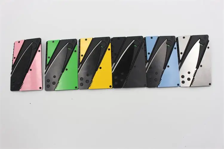 1 ШТ. 6 Цвет Карманный Нож Эфес Добавить Слой Стального листа Мини Бумажник