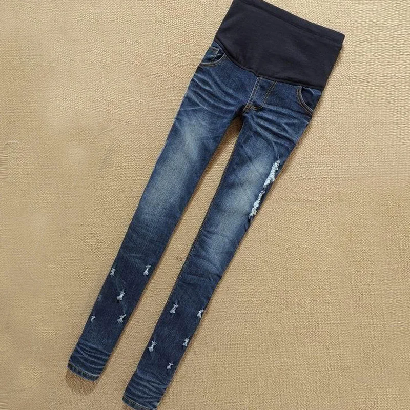 джинсы для беременных одежда Узкие прорезиненная тесьма на поясе деним