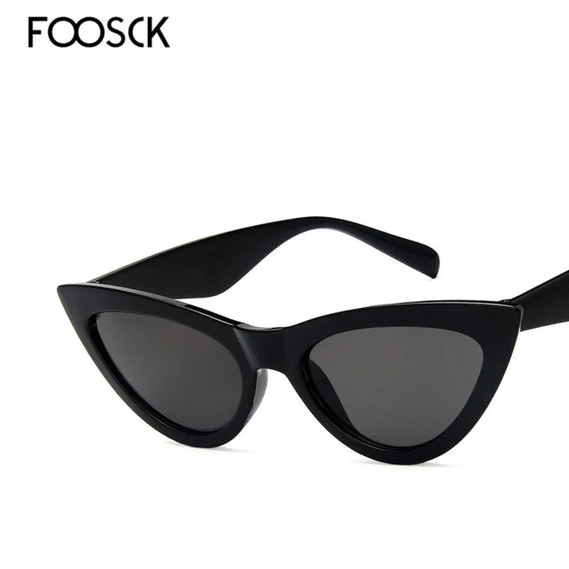 FOOSCK 2018 Роскошные винтажные негабаритные солнцезащитные очки кошачий глаз