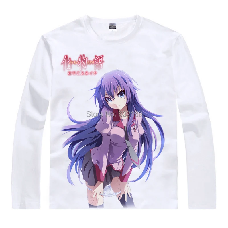 Bakemonogatari Hitagi модная мужская футболка с уникальным аниме 3d принтом длинным рукавом