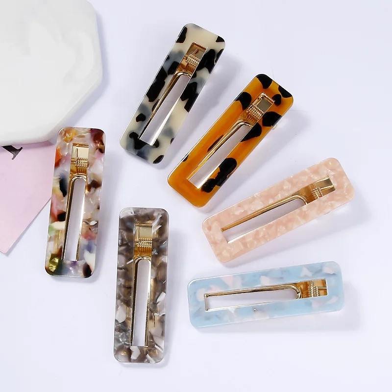 Женская заколка для волос Tortoiseshell Геометрическая из акрилового ацетата шпильки