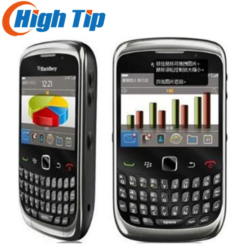 Восстановленный Оригинальный мобильный телефон blackberry curve 9300 qwerty клавиатура