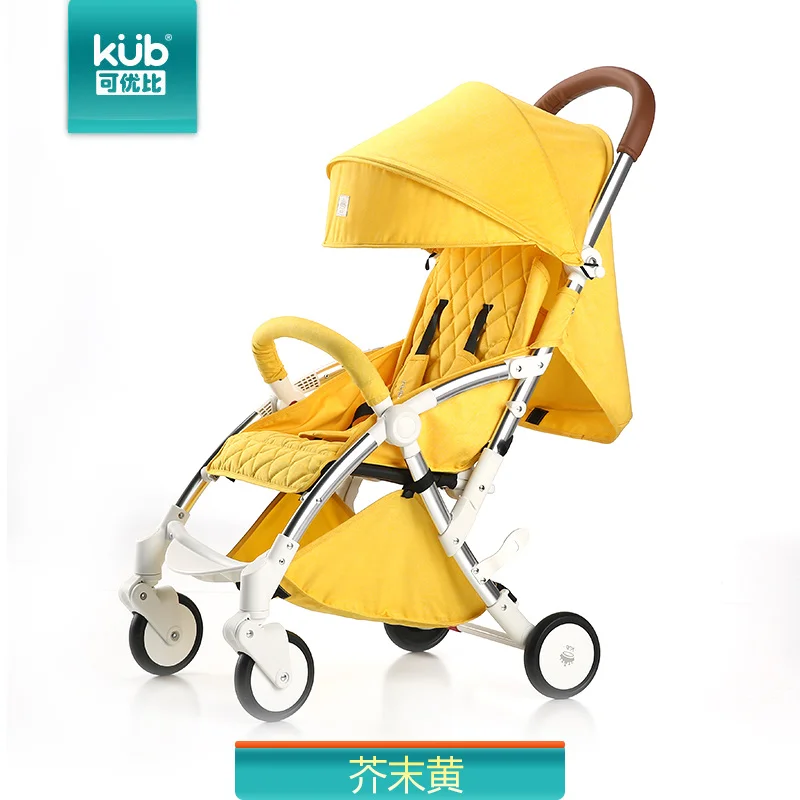 yellow Модный светильник, 6 кг, детская коляска, складная, детская, четырехколесная, для новорожденных, с зонтиком, для путешествий - Цвет: yellow