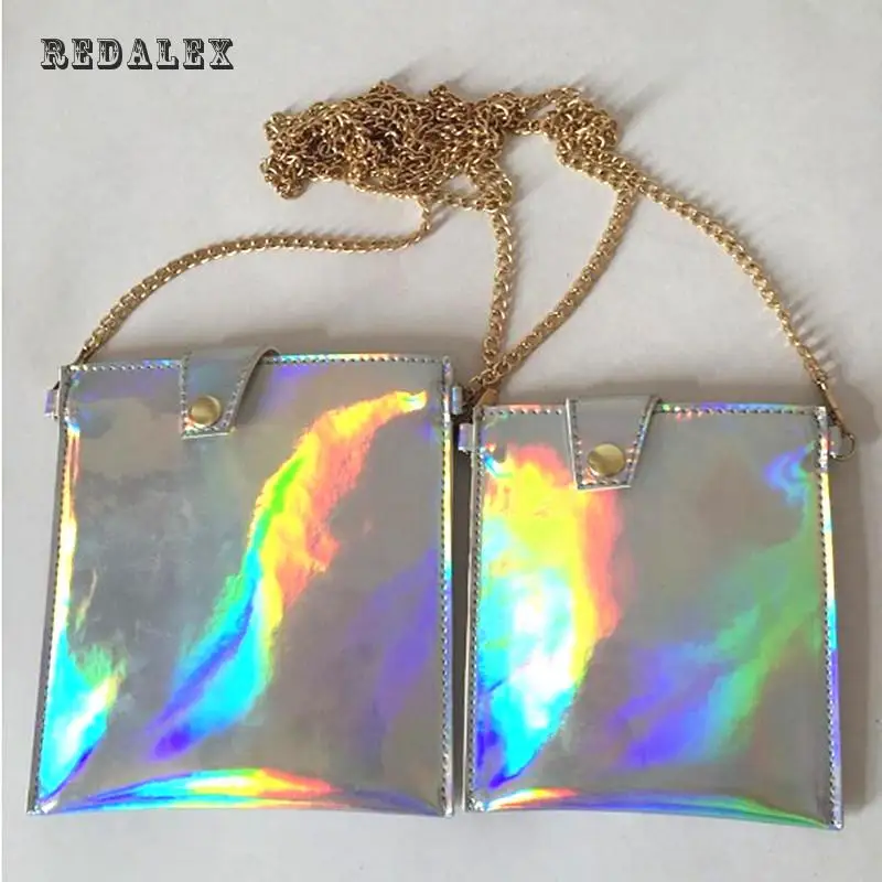 Mini Laser Silver Women Messenger Bags Small Square Bag Purses And Handbags Minimalist Crossbody Bolsas Hot Sale | Багаж и сумки