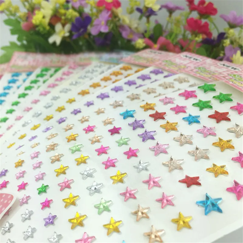 1 лист Звезда Мотив Стразы Малыш Коробки Плоской задней Бусы Наклейка Телефон