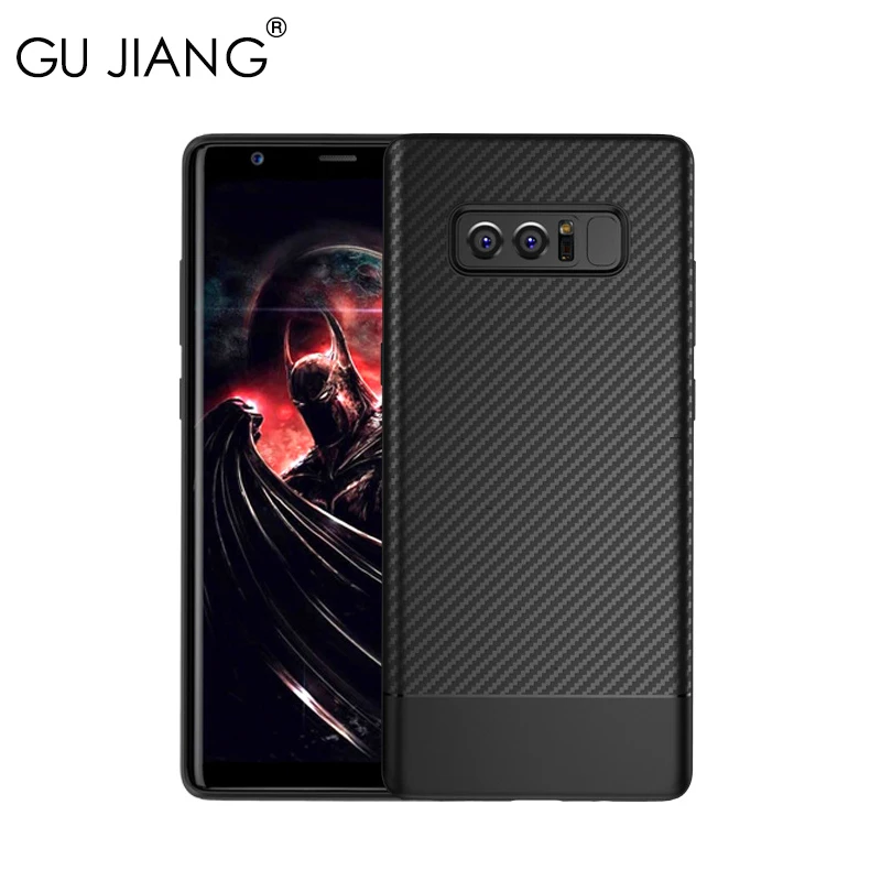 GU JIANG Ультратонкий силиконовый защитный чехол из углеродного волокна для Samsung Note 8