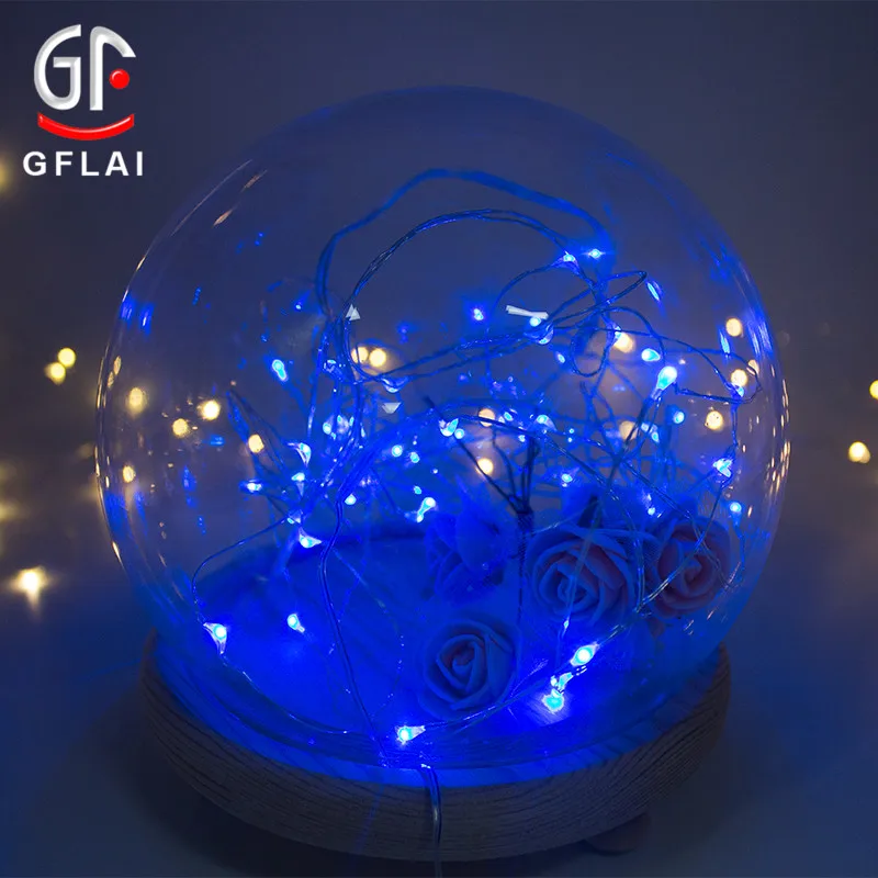 Gflai CR2032 Фея Строка светодиодные огни 2 м 20 Батарея работает Медный провод свет для