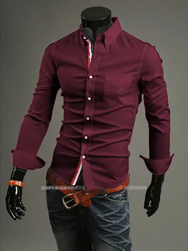 Прямая поставка мужские рубашки размера плюс Новое поступление облегающее