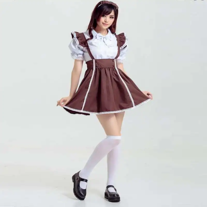 Костюмы для косплея на Хэллоуин коричневый цвет аниме одежда горничной экспорт