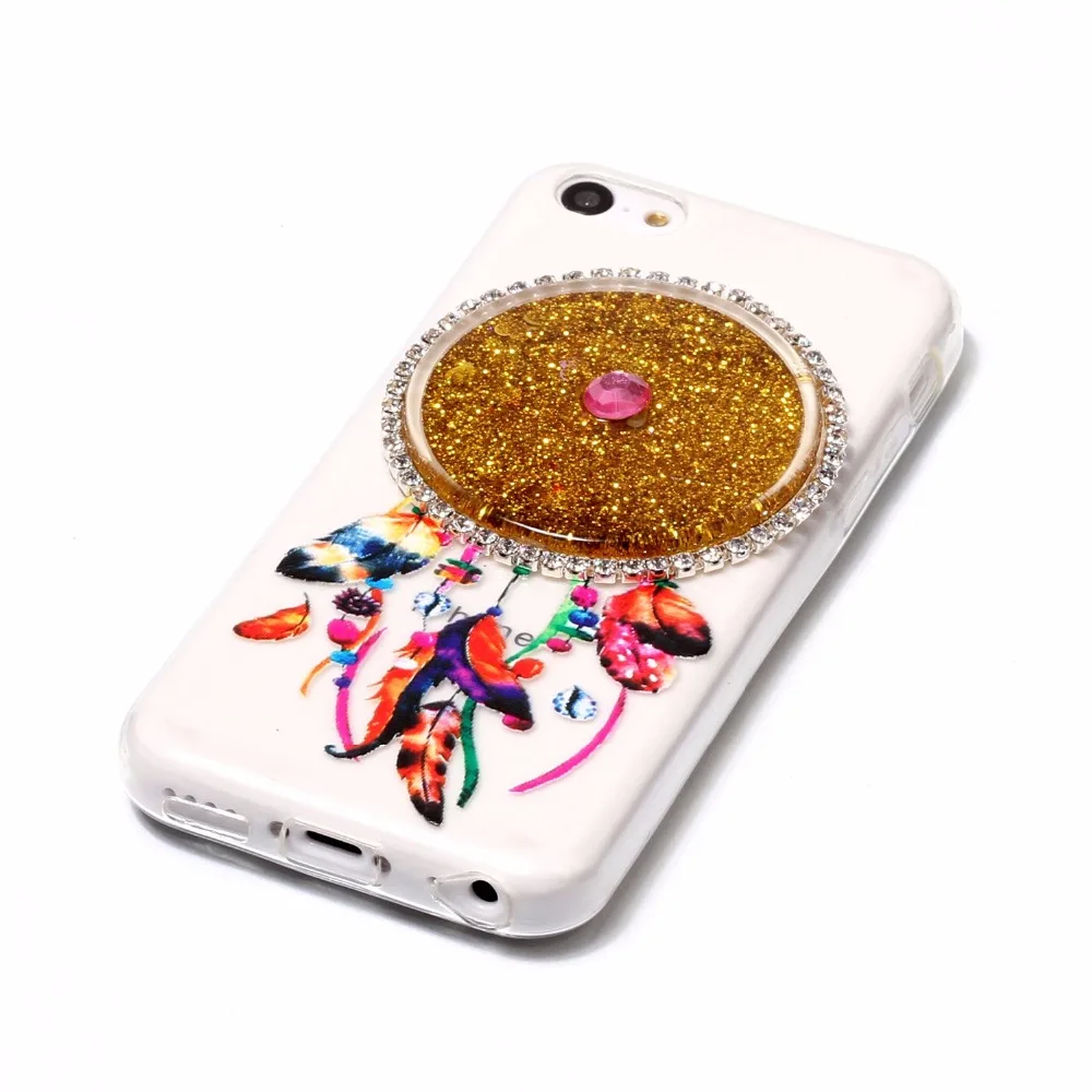 Для Apple iPhone 5C случае роскошный блеск Bling зыбучие пески блестящие случаев Мягкие