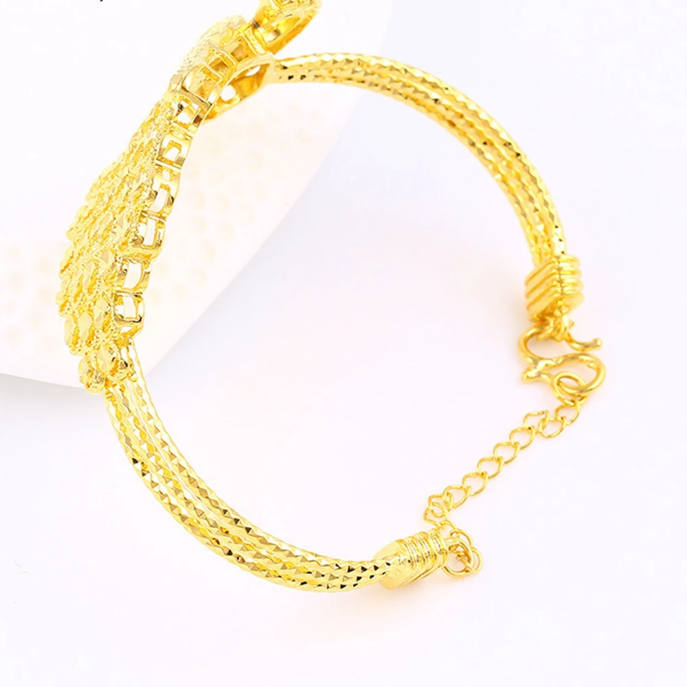 Феникс узорные Свадебные ювелирные изделия Желтое золото Заполненные женские