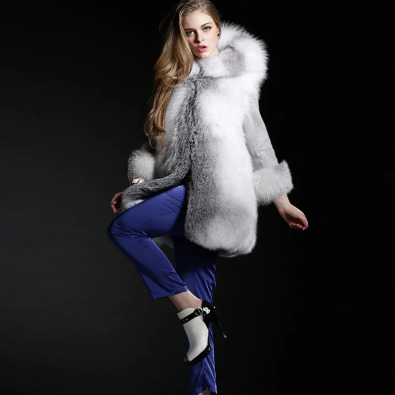 Jade Pride Palace Vogue Real Mink Fur Coats Women Euro-US 2017 Fashion Winter Medium With Hood Parka Office Lady Jackets | Женская