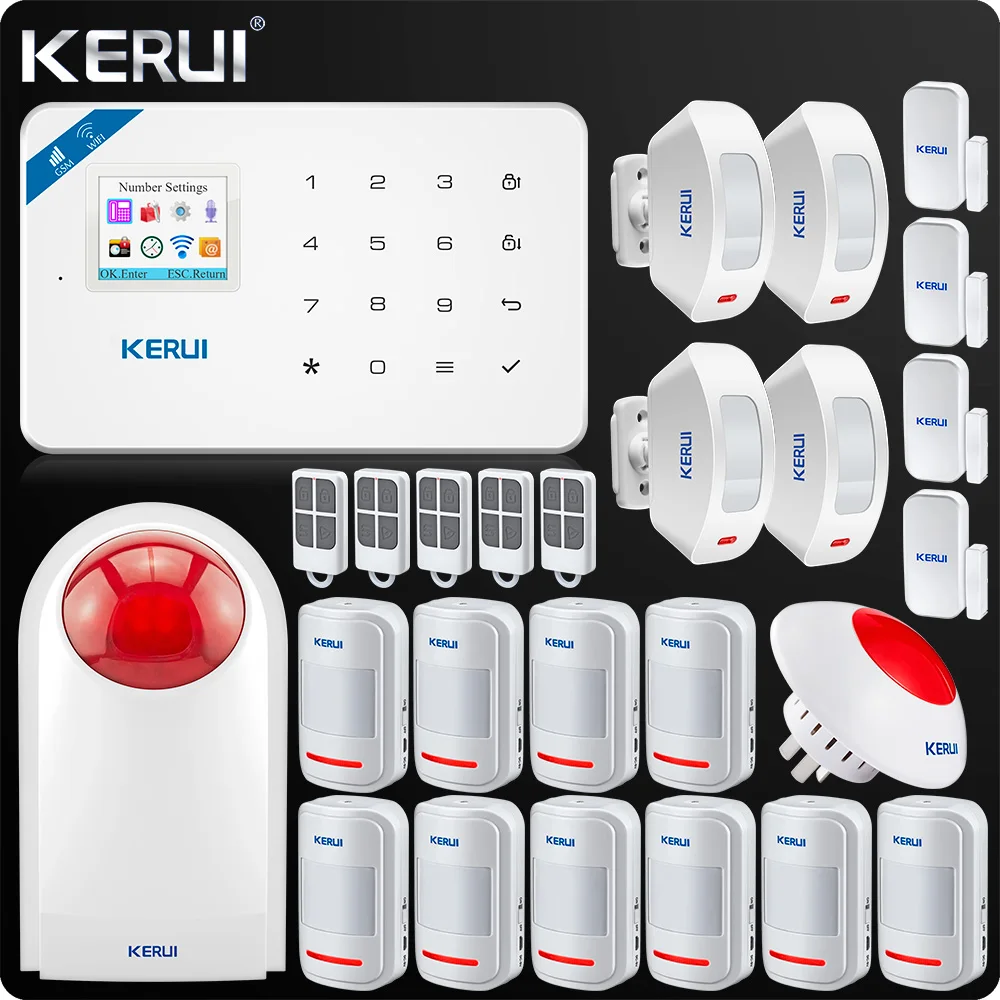 KERUI W18 wifi GSM SMS домашняя охранная сигнализация система движения датчик беспроводной вспышки сирена наружная