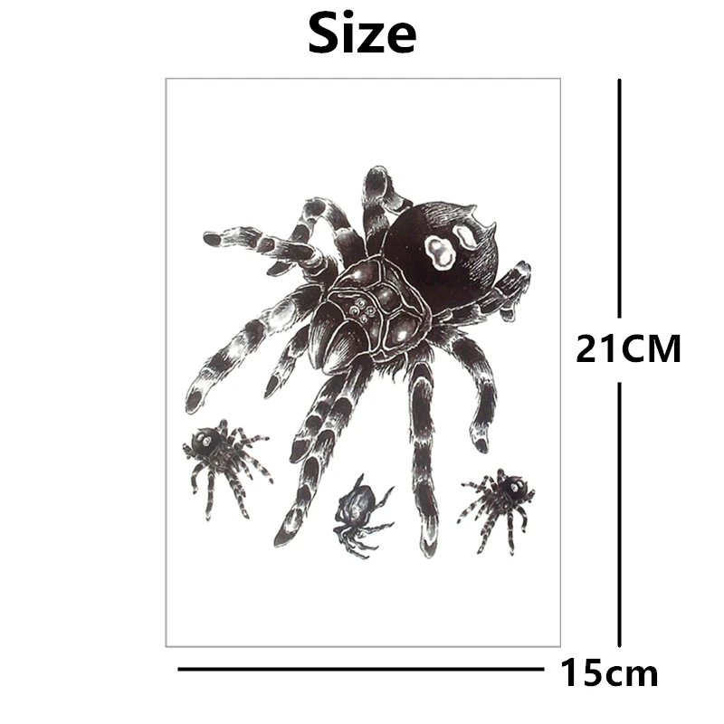 Черная тарантула SHNAPIGN временная татуировка для тела флэш-арт наклейка