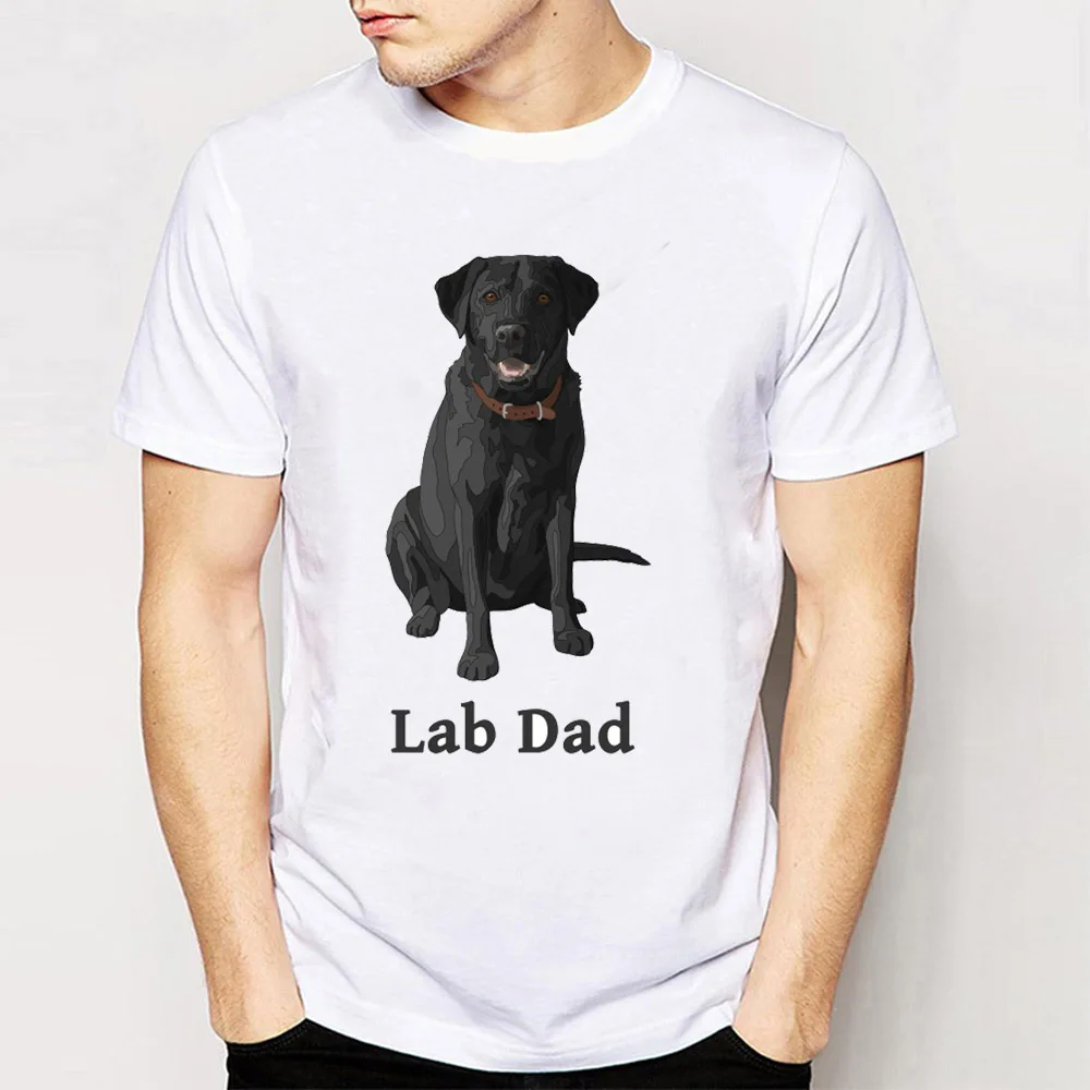 Футболка Lab Dad с принтом черного лабрадора и ретривера мужские топы коротким