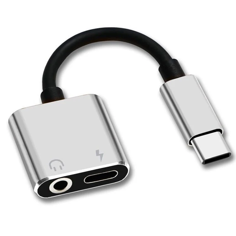 2 в 1 Тип C до 3 5 мм зарядное устройство для наушников аудио разъем USB кабель Type-C