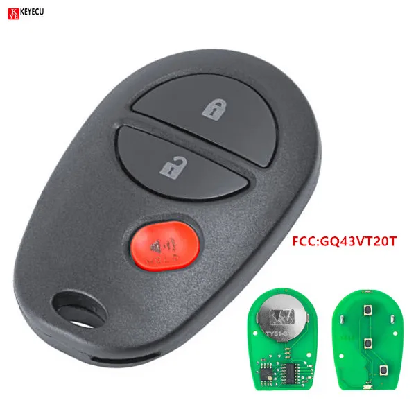 Новый дистанционный ключ KEYECU брелок с 3 кнопками для Toyota Sienna 2004 2005 2006 2007 2008 2009 2010 2011