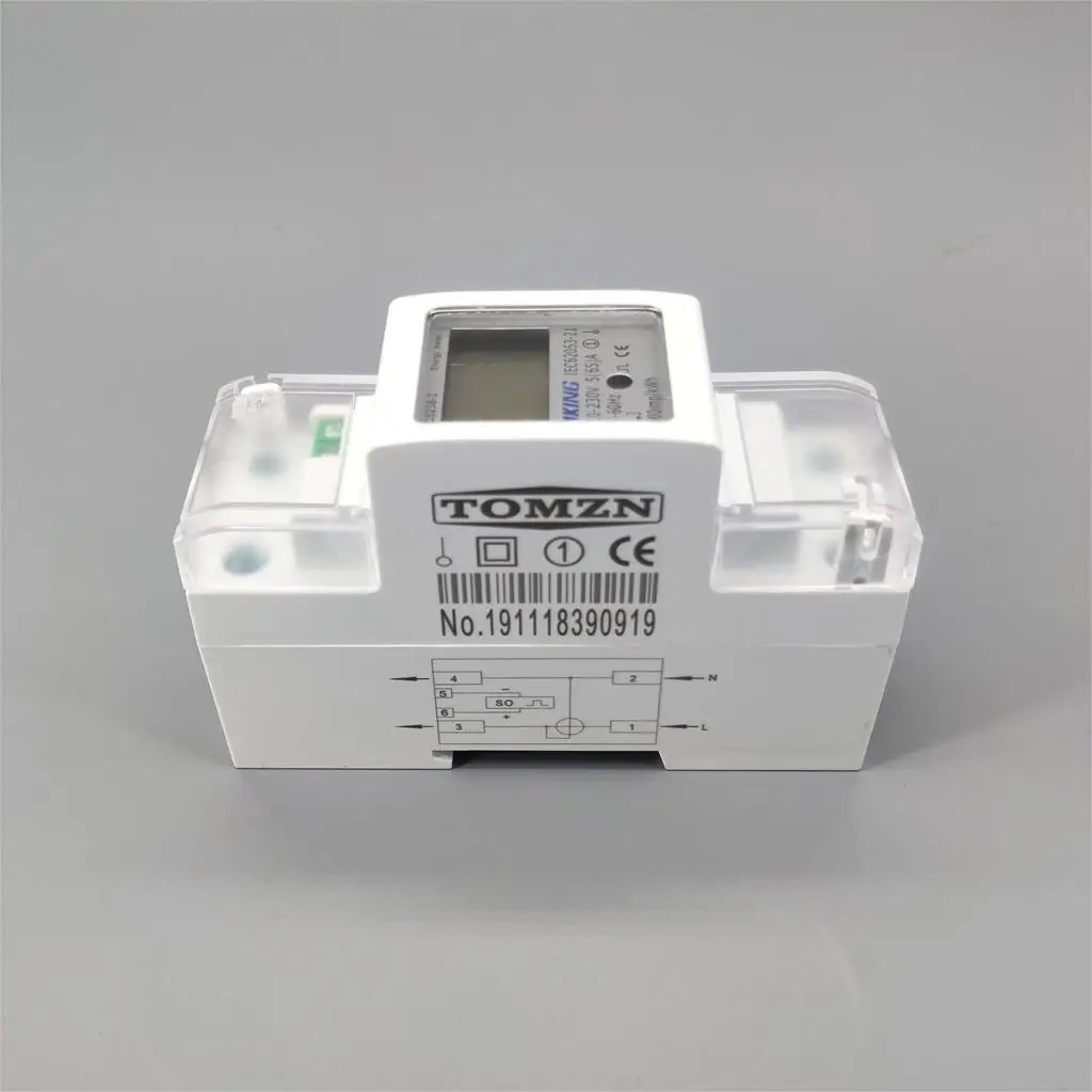 5(65)A 65A 220V 230V 60HZ 50HZ DDS238-2 однофазный Din-рейка кВтч час din-рейка счетчик энергии с