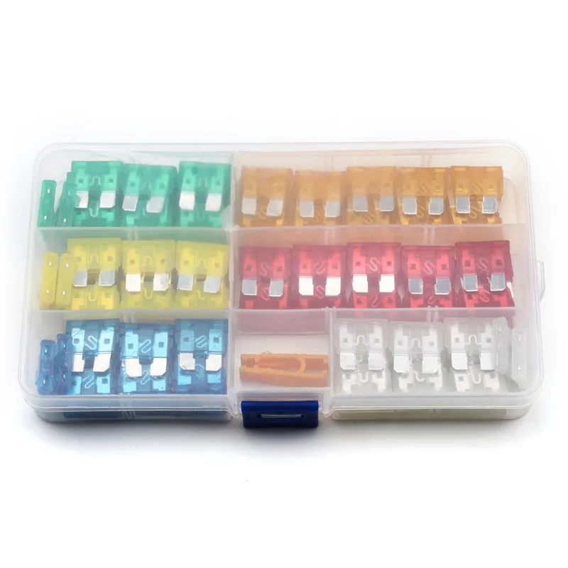 

120Pcs/Set 5/10/15/20/25/30A Standard Car Medium Size Blade Fuse Vehicle Circut Connector with Clip Holder Kits