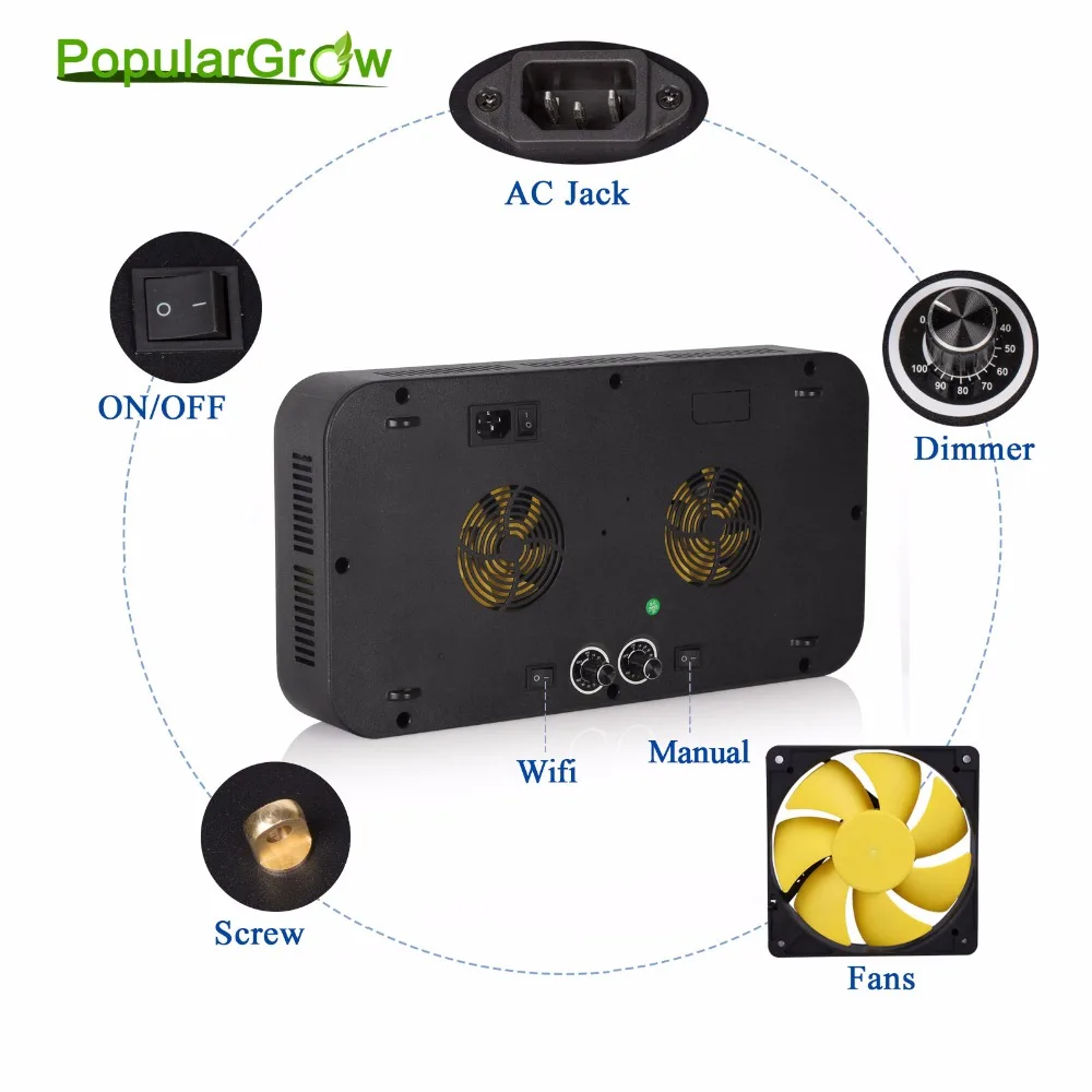 Populargrow 165 Вт wifi светодиодный светильник с регулируемой яркостью для аквариума, морской светильник, светодиодный светильник для аквариума, лампа для коралловых рифов