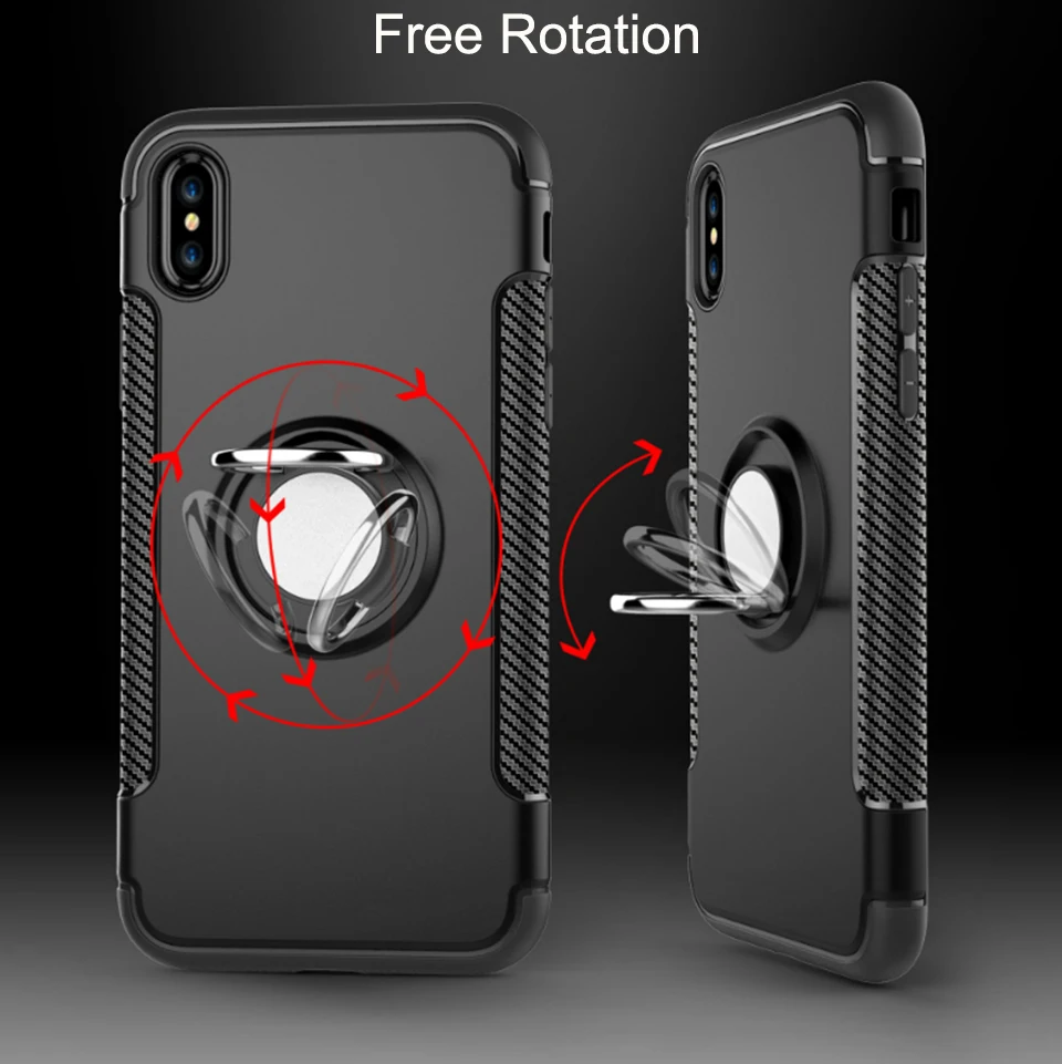 Чехол для телефона с перстнем и подставкой Apple iphone XS MAX X 8 7 Plus ПК ТПУ деловой