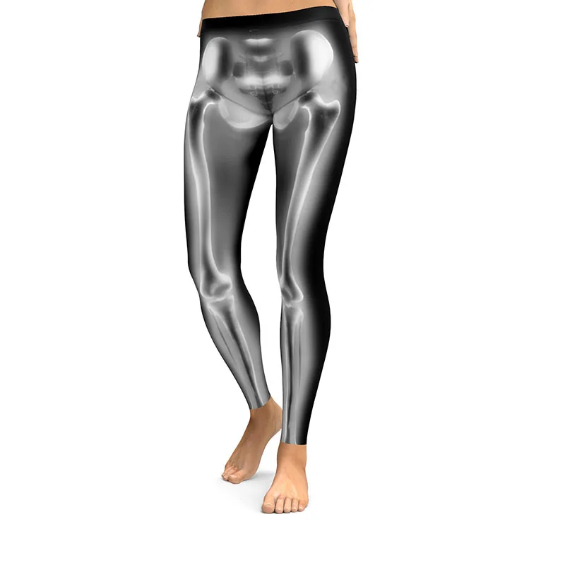 leggins UIDEAZONE, сексуальные леггинсы, женские готические леггинсы для фитнеса, Mujer, брюки, штаны, спортивная одежда, леггинсы с высокой талией, с принтом черепа, для женщин - Цвет: leggins