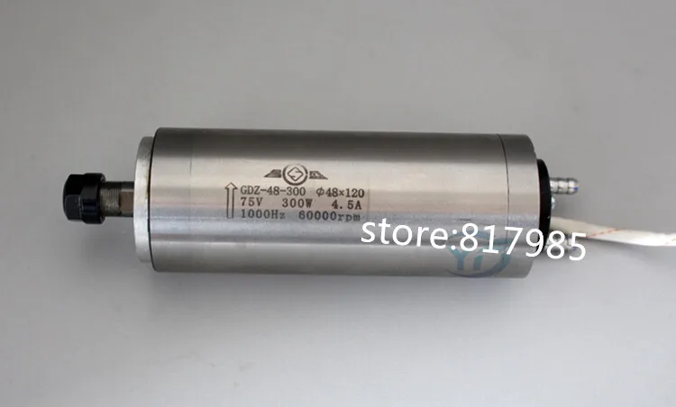 

High quality 300w 75V 4.5A 48x120mm 60000RPM 0.3KW CNC engraving machine water cooling spindle motor