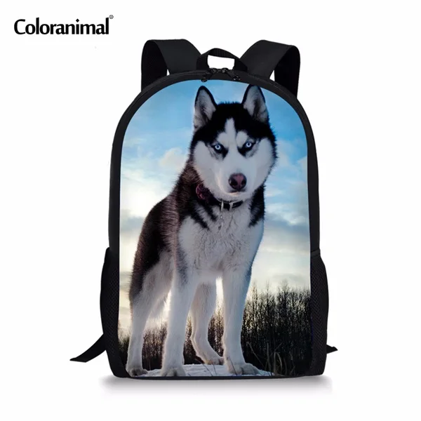 H1022C Coloranimal, школьные сумки для мальчиков, крутые, 3D, Хаски, животные, печать, Mochilas, рюкзак для девочки-подростка, Повседневные детские сумки через плечо - Цвет: H1022C
