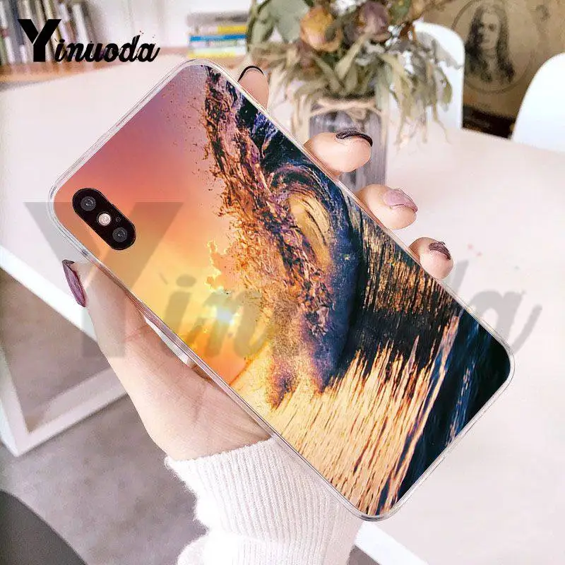Чехол Yinuoda для iPhone 7 6 X морской волны серфинга лета океана чехол телефона 6s 7plus 8 8Plus