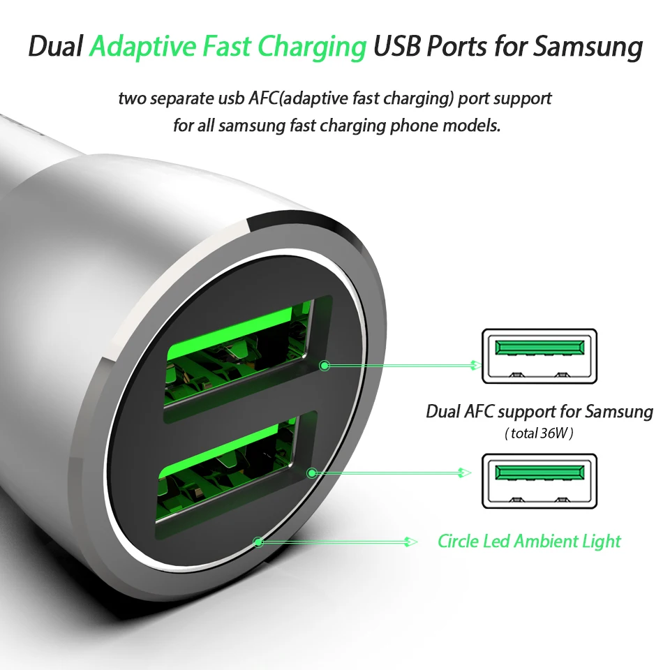 Автомобильное зарядное устройство Quick Charge 3,0 QC 3,0 Автомобильное быстрое зарядное устройство QC3.0 USB адаптер для мобильного телефона Авто двойной для samsung AFC