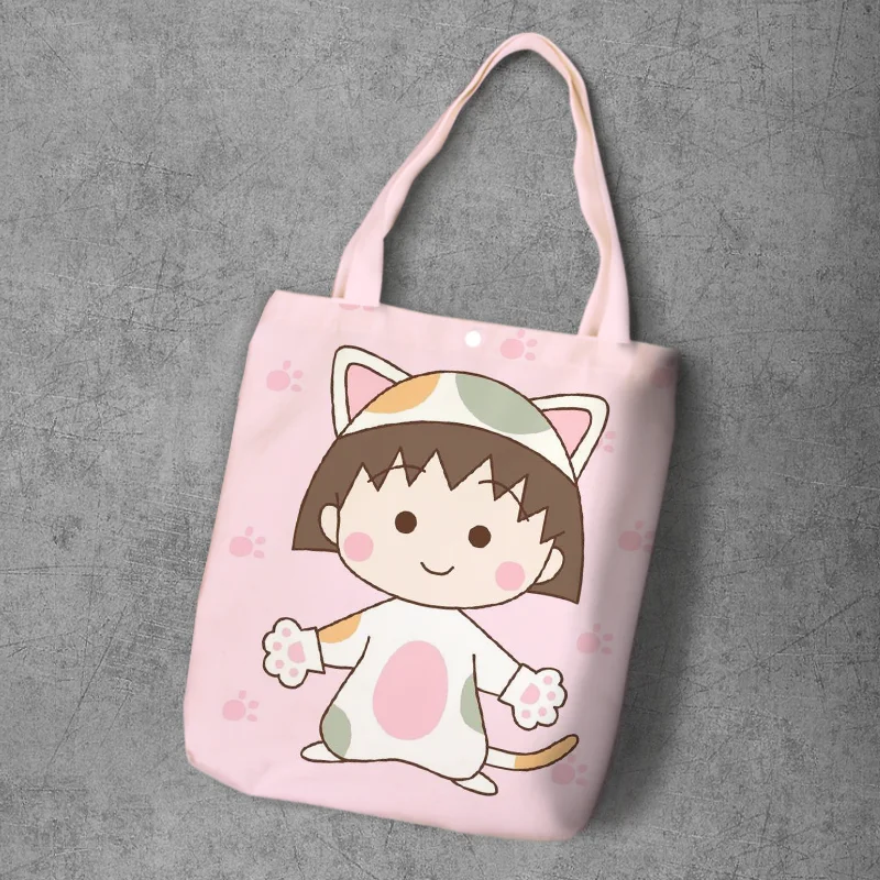 Chi-bi Maruko, мультяшный студенческий Печатный холщовый рюкзак для покупок, большая вместительность, Аниме Сумка-тоут, модная женская Повседневная сумка на плечо