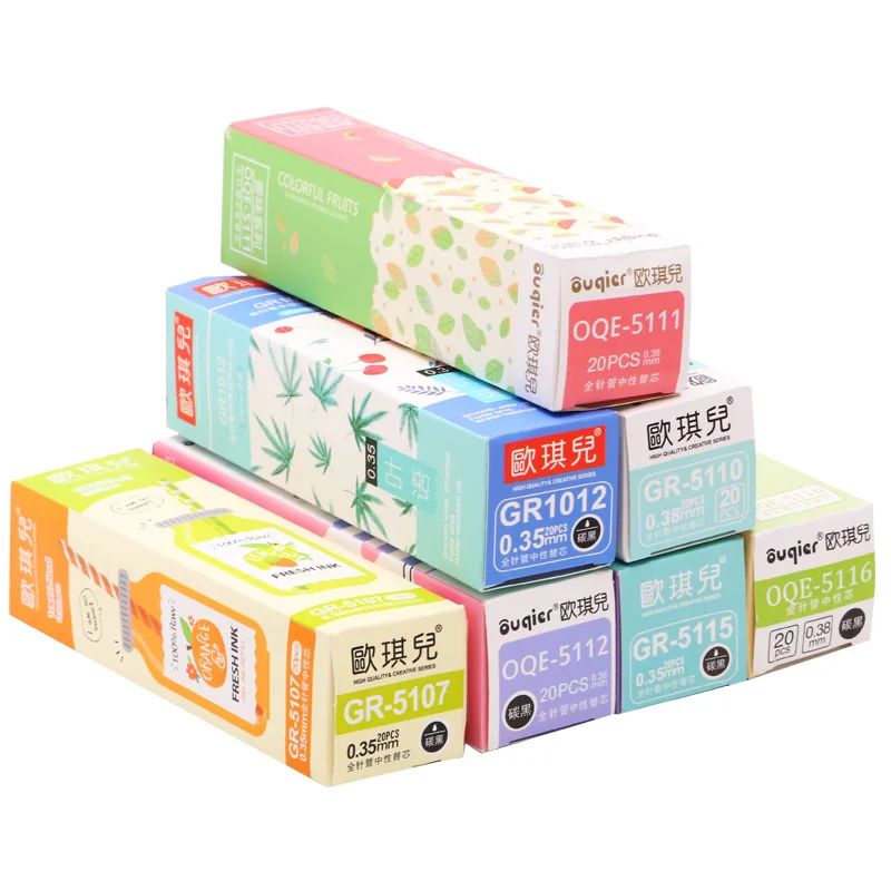 20 шт./лот креативный каваи сладкий флэш картридж гелевая ручка пополнение