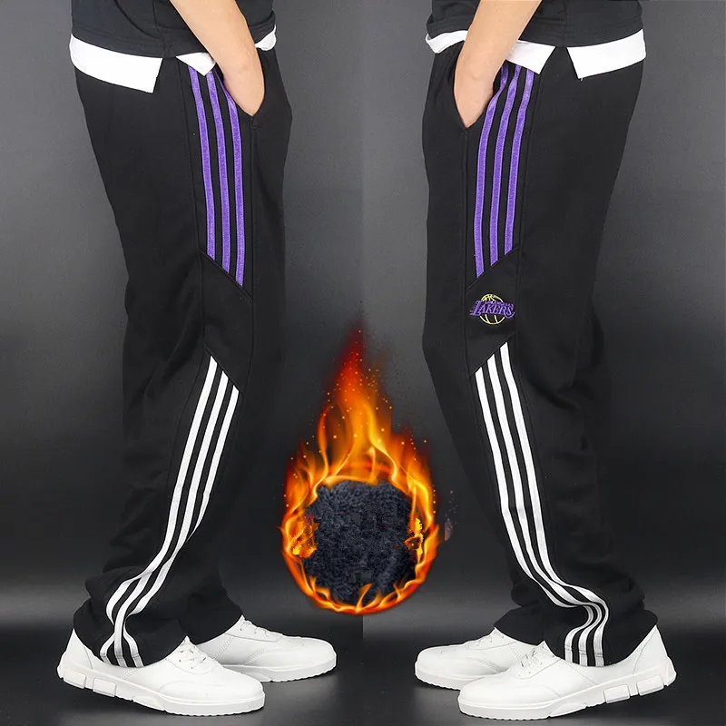 Толстый бархат Для мужчин Jogger Штаны пот Большие размеры 5XL однотонные штаны с