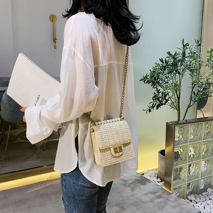 TOYOOSKY винтажная тканая сумка-мессенджер, женская соломенная сумка на плечо, маленькие пляжные сумки, женская летняя сумка ручной работы через плечо с клапаном