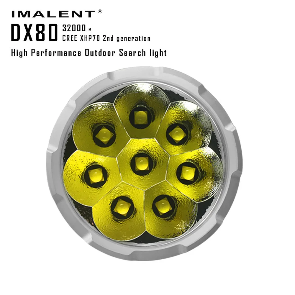 IMALENT DX80 перезаряжаемый светодиодный фонарик Cree XHP70 32000 люмен фонарь 806 метров мощный фонарик для поиска