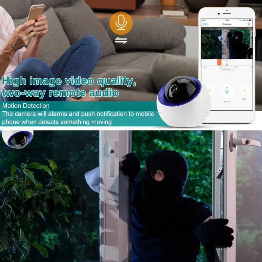 1080P HD WiFi безопасность Интерком Обнаружение движения камера наблюдения поддержка
