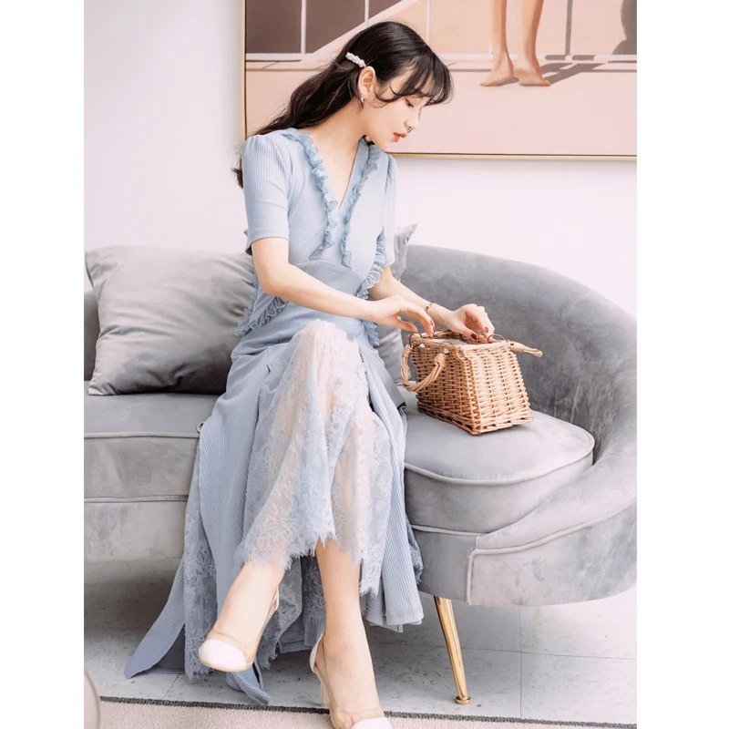 2019 Новая модная женская одежда для взрослых Французский Ретро платье на бретелях