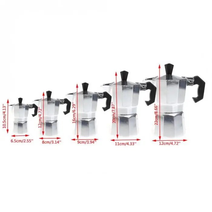 Moka Кофе чайник эспрессо алюминиевая плита прочный для Дом Офис Кухня E2S